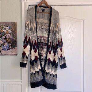 Long Knitted American Eagle Cardigan Sweater